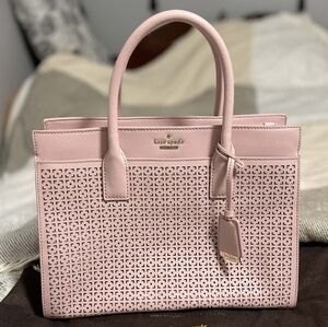 Kate Spade Pink Perforated Leather Tote